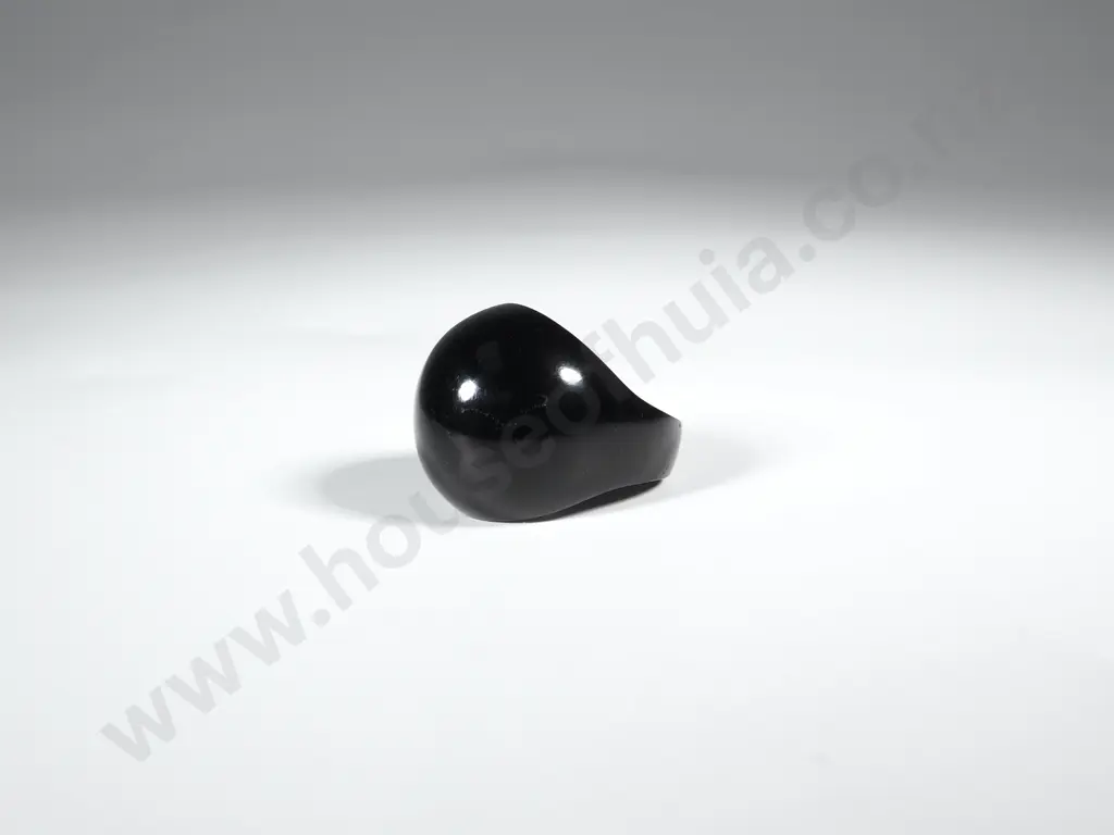 Lalique Black Crystal Cabochon Ring Circa 1930 Image 1++