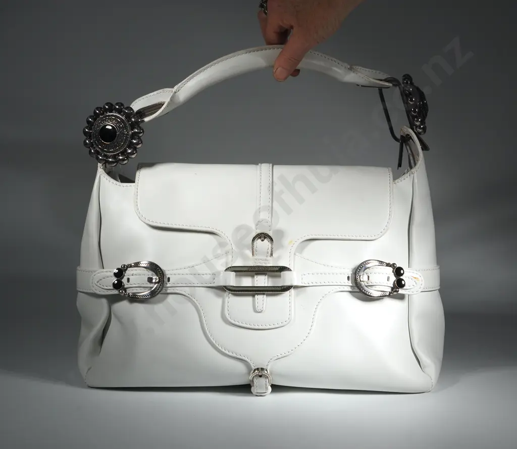 Jimmy Choo White Leather Handbag - Suede Lining Image 1++