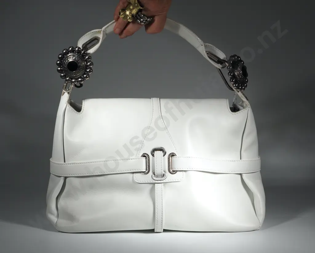 Jimmy Choo White Leather Handbag - Suede Lining Image 1++
