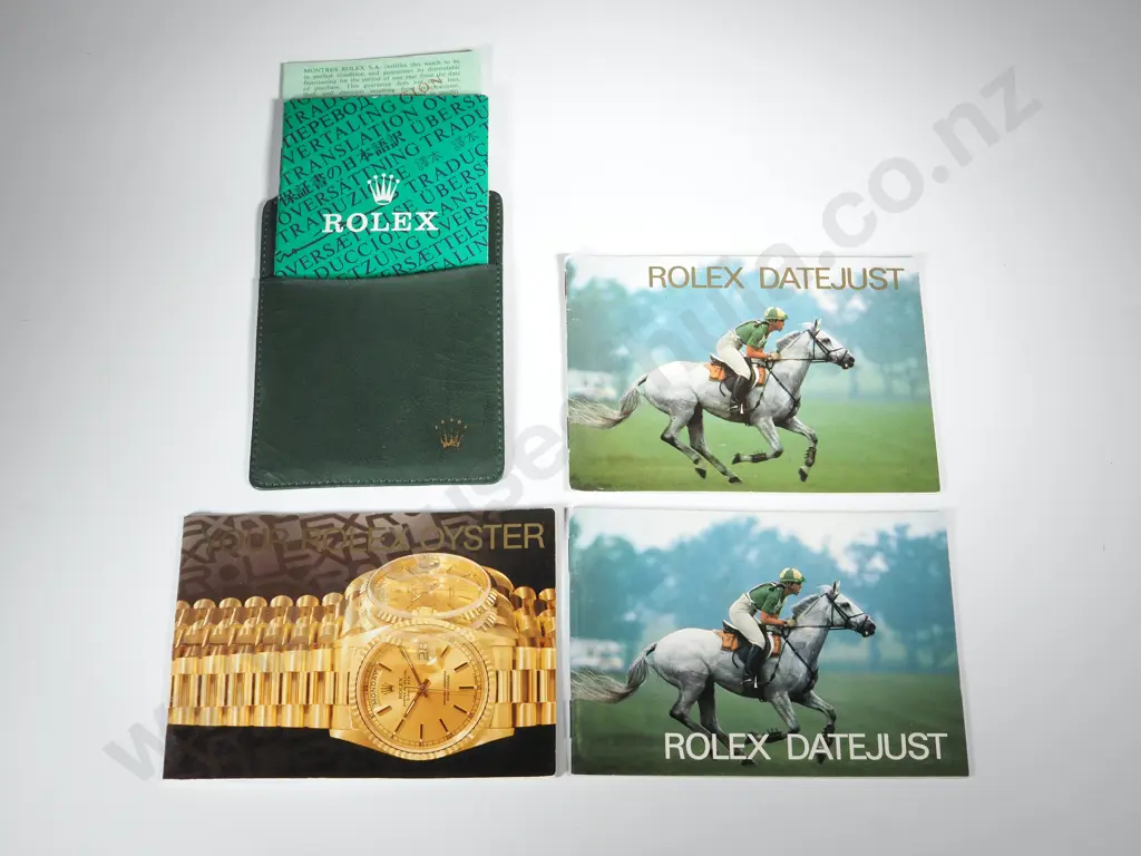 Three Vintage Rolex Manuals & Leather Card / Papers Holder Image 1++