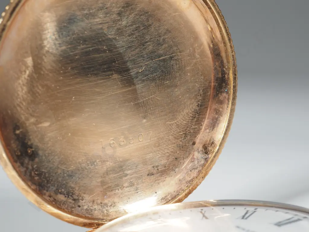 Waltham Cashier Gold Plated Hunter Pocket Watch w Engraved Case Image 1++