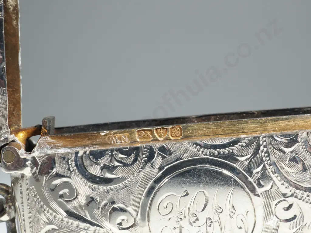 Sterling Silver Ornately Engraved Vesta, Hallmarked Chester 1902 Image 1++