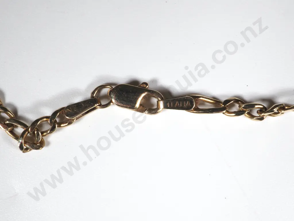 9ct Gold Figaro Chain Marked Italy Image 1++
