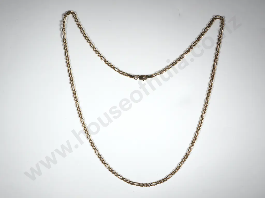 9ct Gold Figaro Chain Marked Italy Image 1++