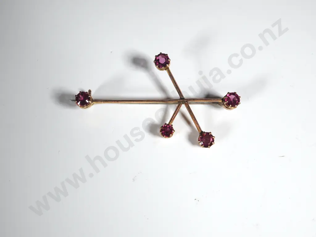 9ct Gold Southern Cross Gem Set Brooch Image 1++