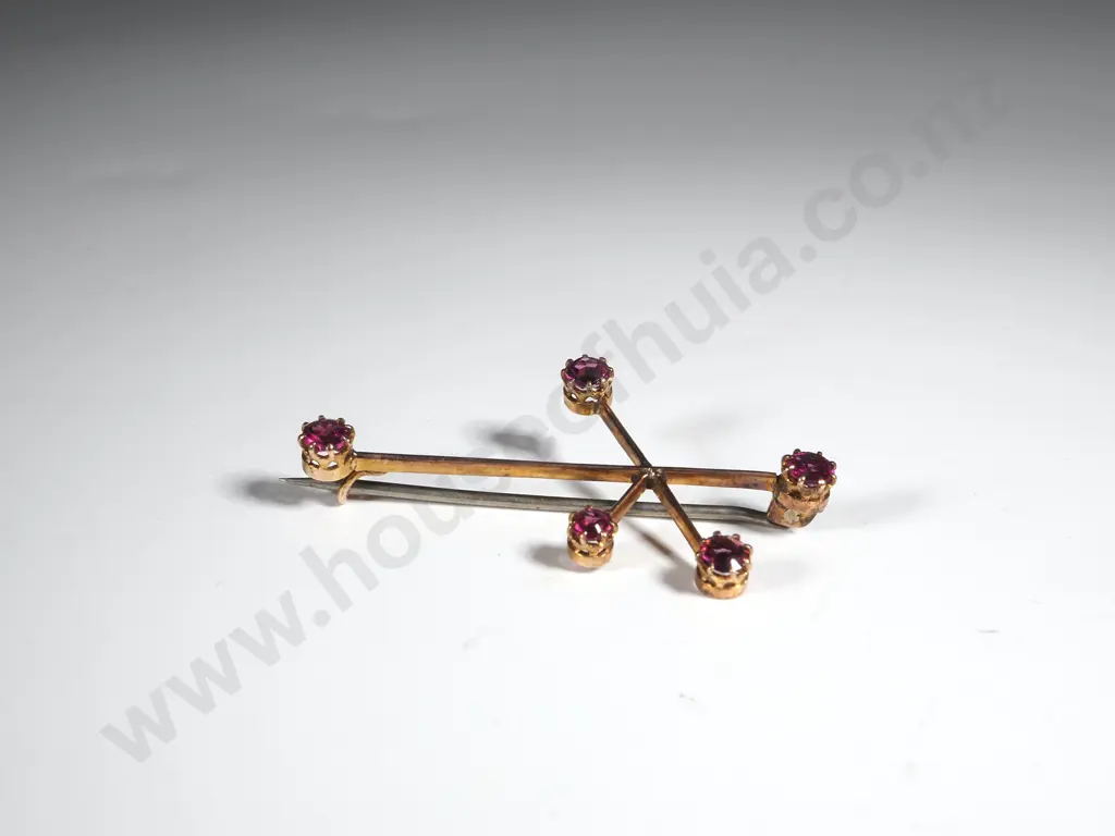 9ct Gold Southern Cross Gem Set Brooch Image 1++