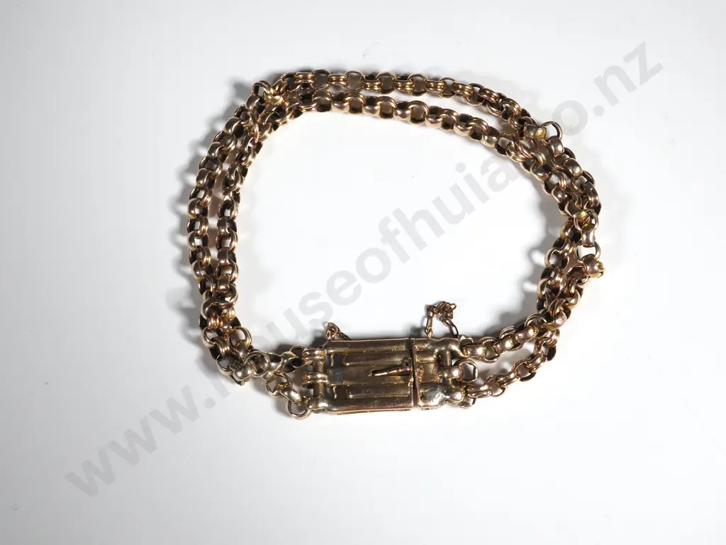 9ct Gold Antique Belcher Link Bracelet A/F Image 1++