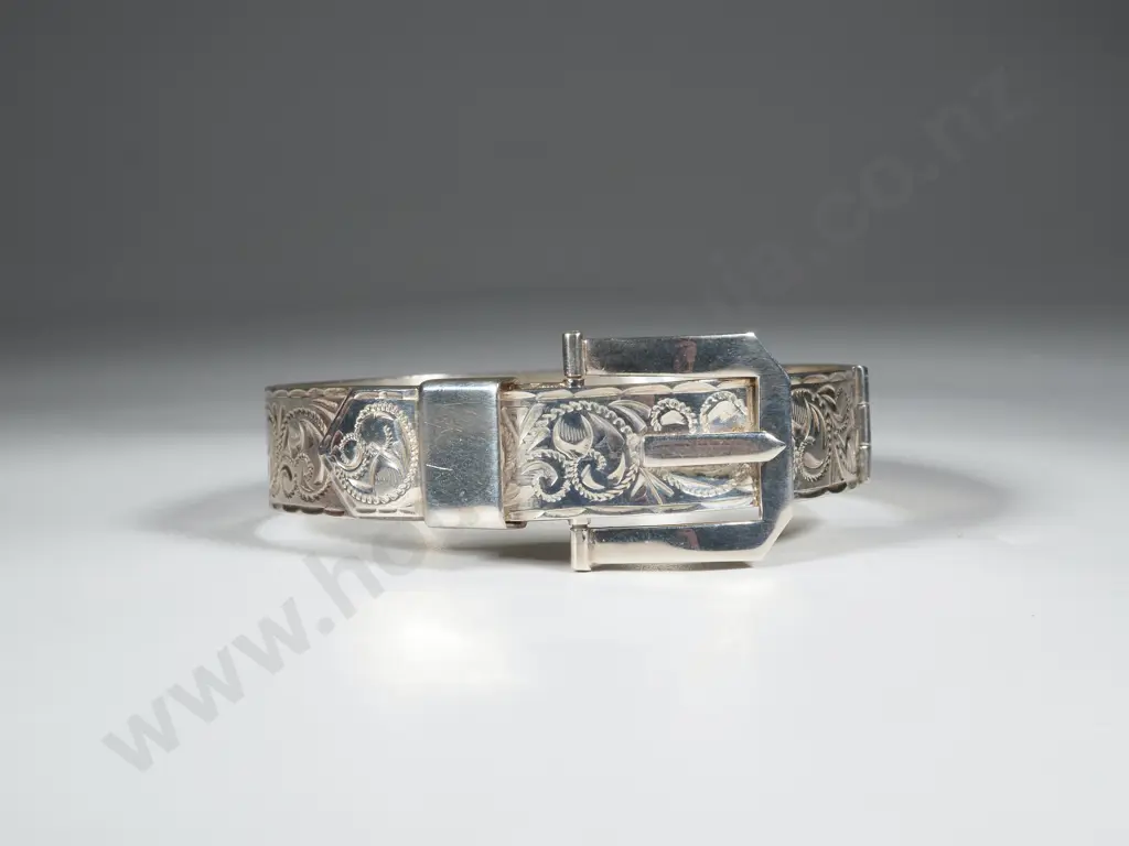 Sterling Silver Fancy Buckle Bracelet Image 1++