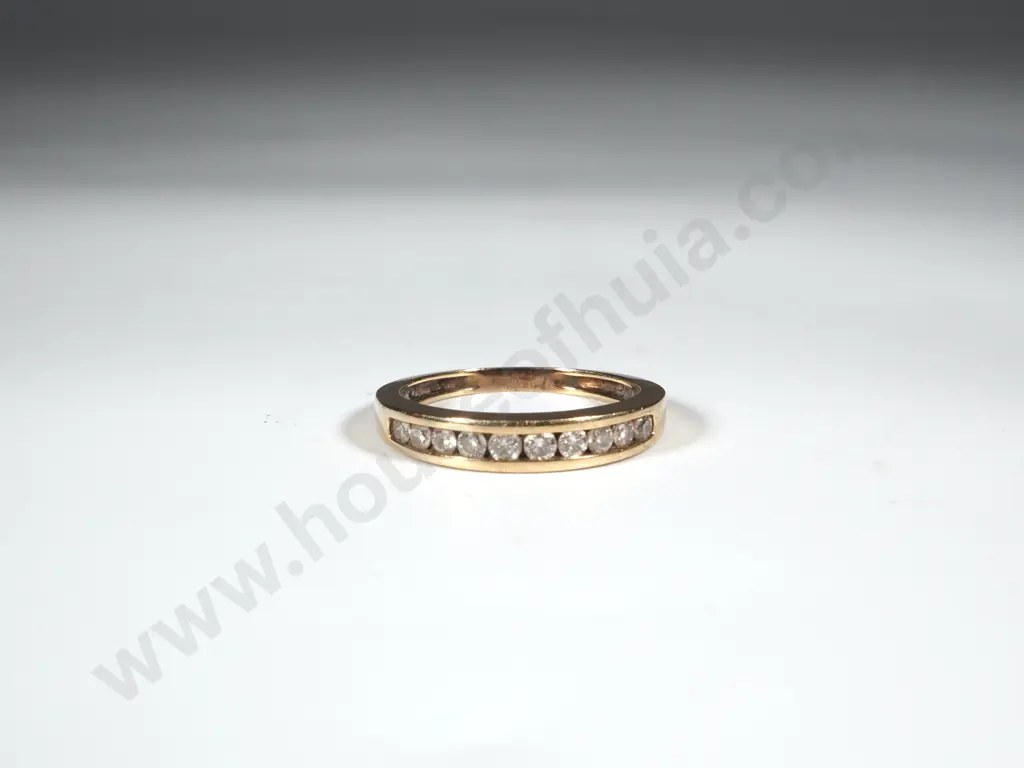 9ct Gold Channel Set Diamond Ring Image 1++