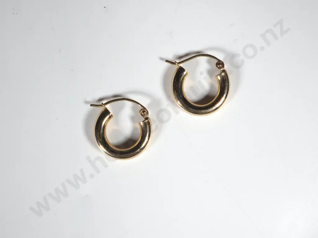 9ct Gold Hoop Earrings Image 1++