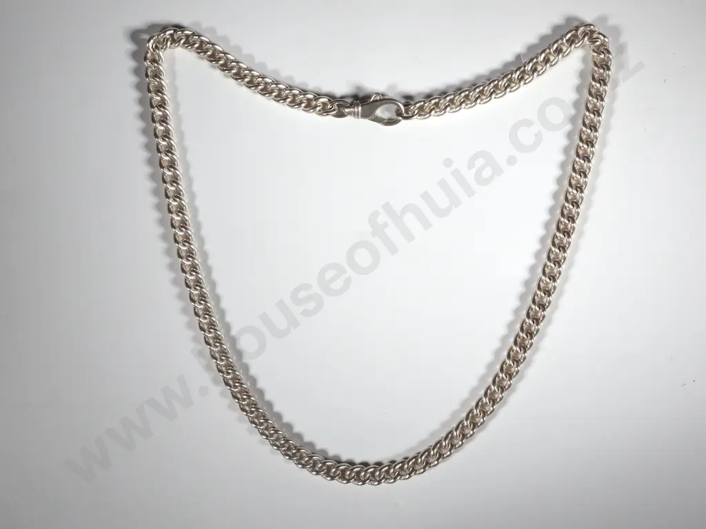 Heavy Sterling Silver Curb Necklace Image 1++