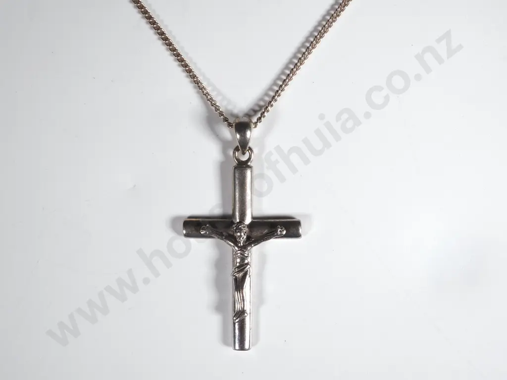 Sterling Silver Crucifix on a Chain Image 1++