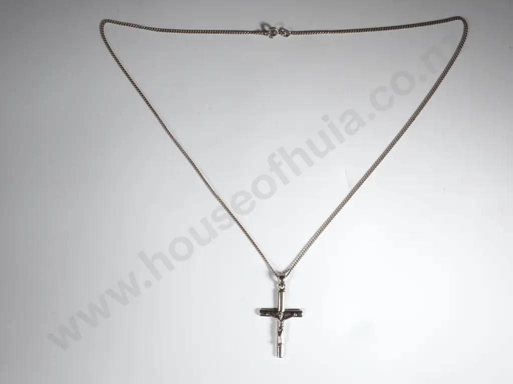 Sterling Silver Crucifix on a Chain Image 1++