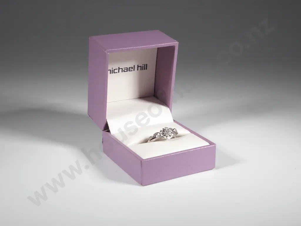 Michael Hil 10ct Gold Diamond Wedding Ring & Eternity Band Set in Box Image 1++