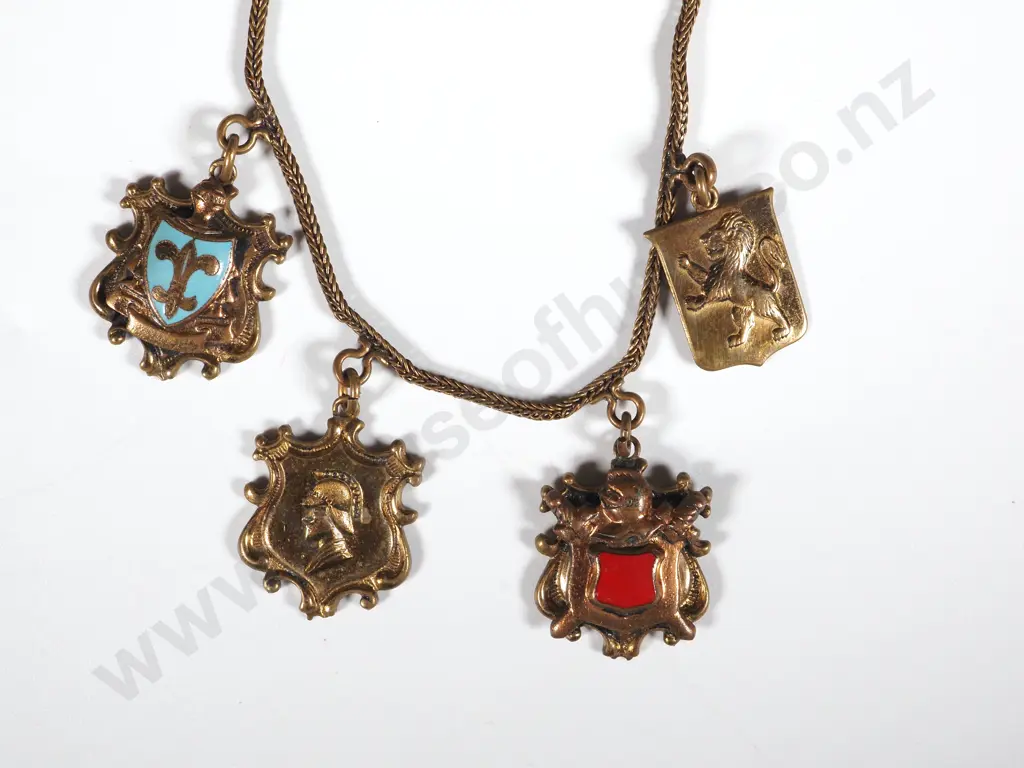 9ct Gold Chain (A/F) & Another Brass Chain With Attached Charms  Image 1++