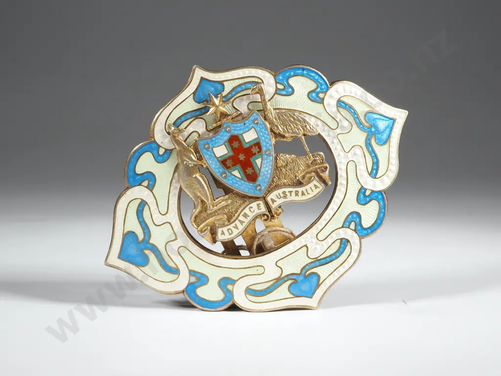 Sterling Silver & Fancy Enamel "Advance Australia" Belt Buckle Image 1++