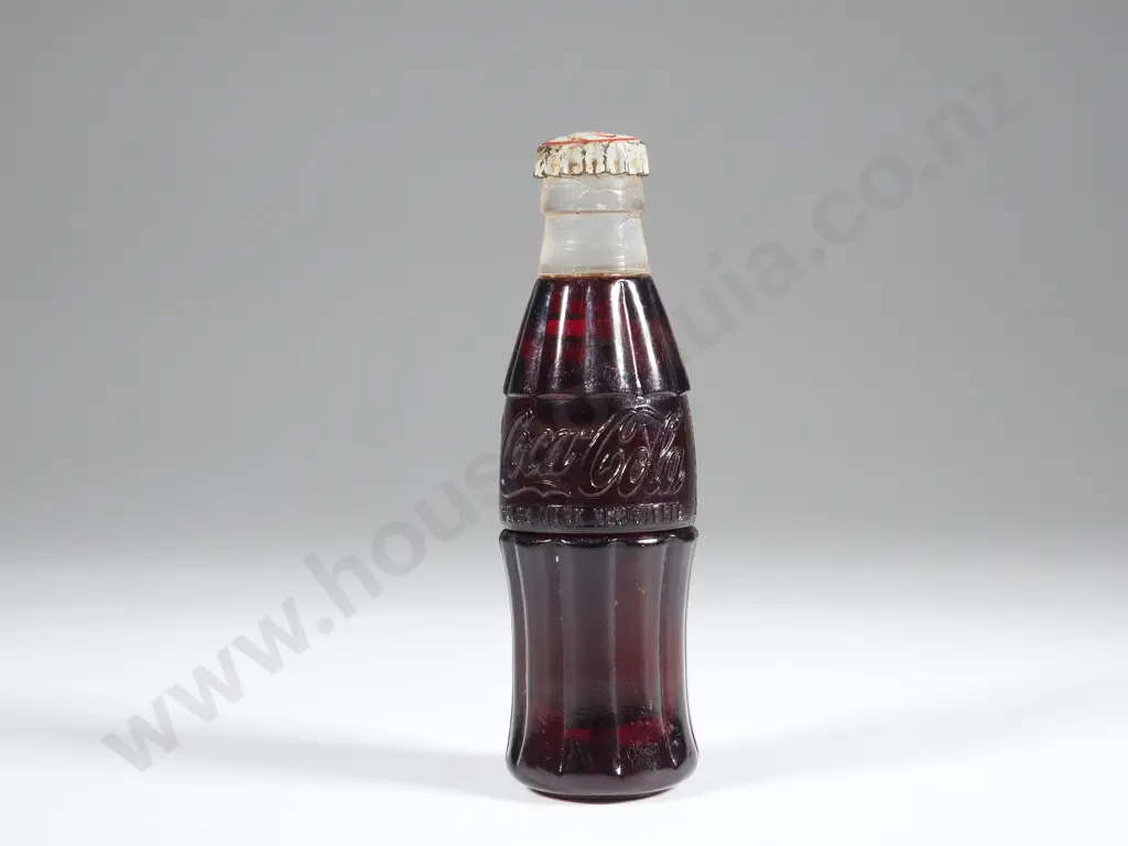 Rare Miniature Coke Bottle.  Real Glass with Cap. Hgt 65mm Image 1++