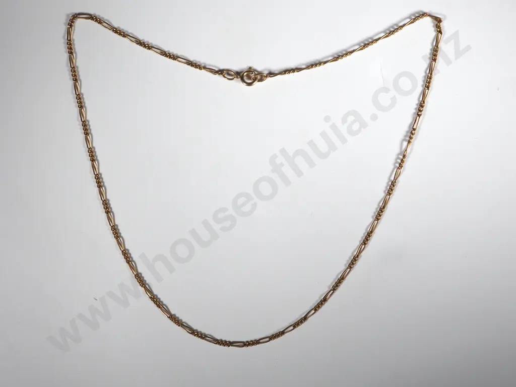 Vintage Gold Filled Figaro Link Necklace Image 1++