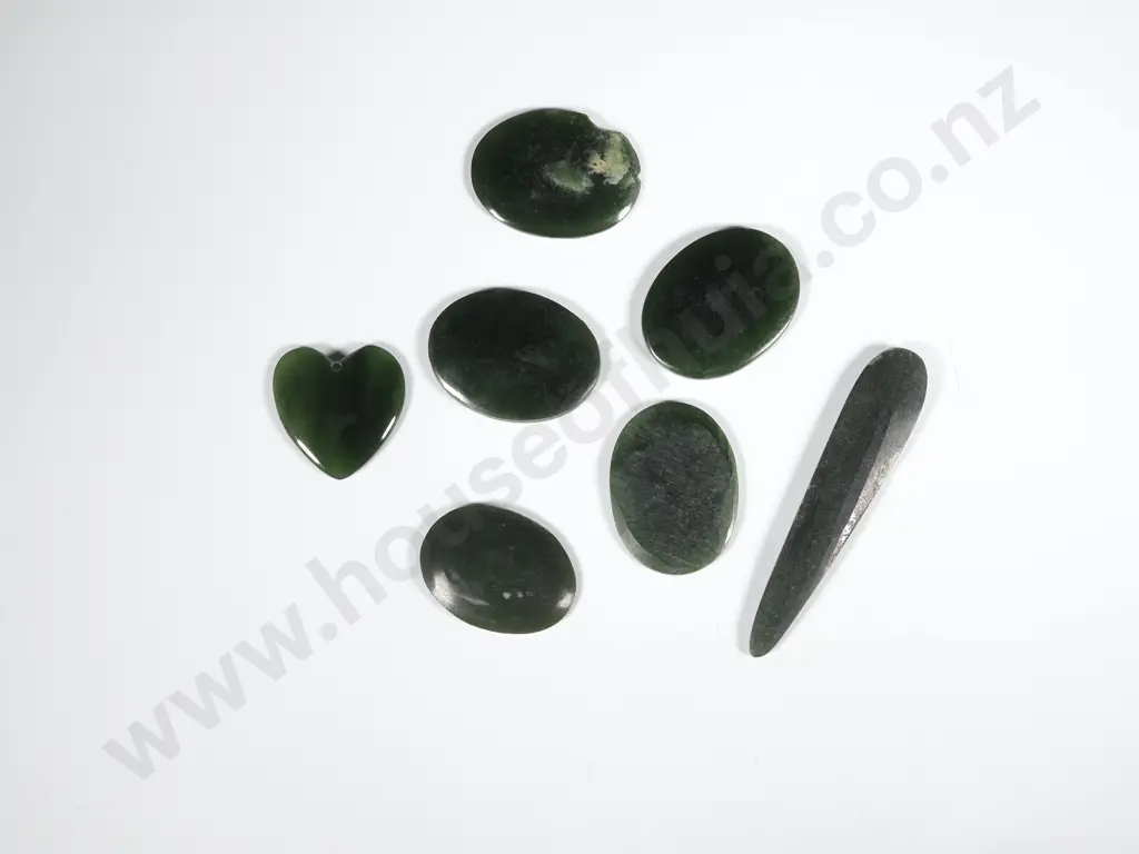 Seven Shaped Pieces Of Greenstone Image 1++