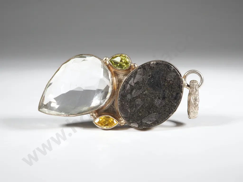 Sterling Silver Pendant Set With Four Stones Image 1++