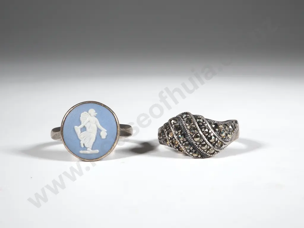 Sterling Silver Marcasite Ring Image 1++
