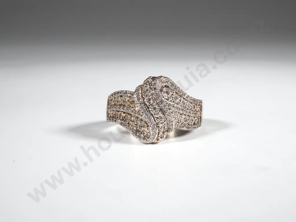 Sterling Silver Crossover Multi Stone Ring Image 1++