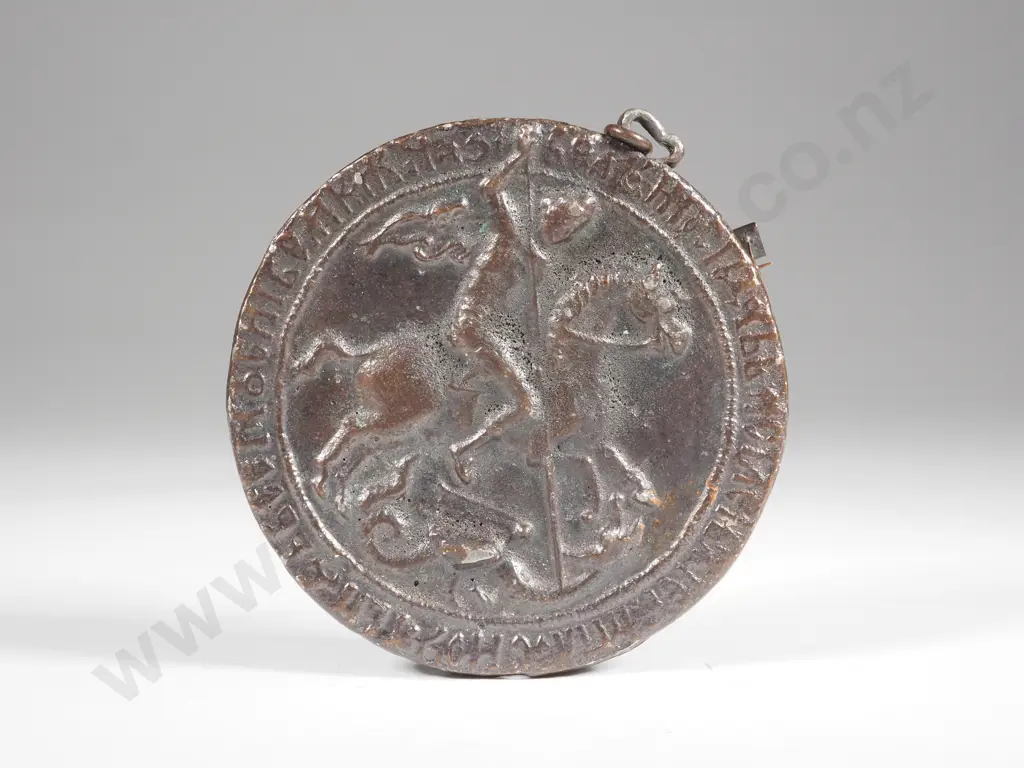 Large European Suspension Brooch - Medieval Coin Style Image 1++