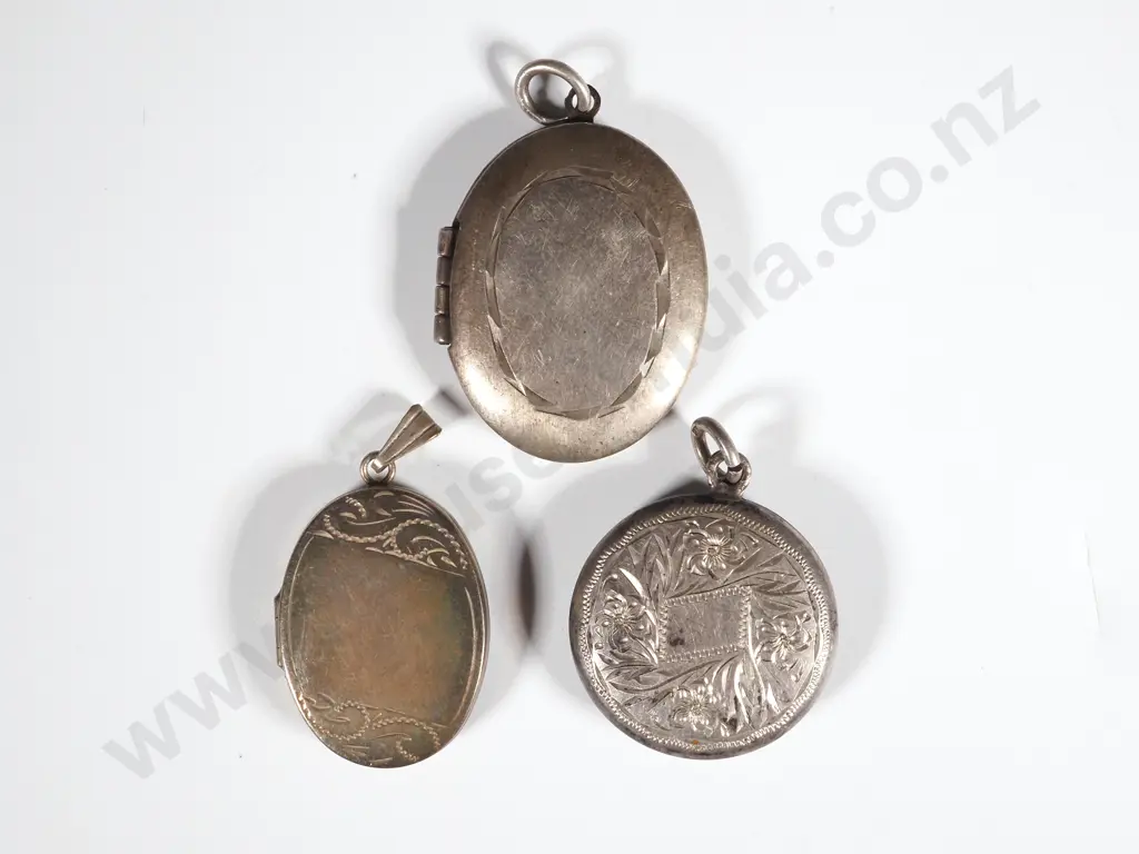 Three Sterling Silver Lockets.  Image 1++