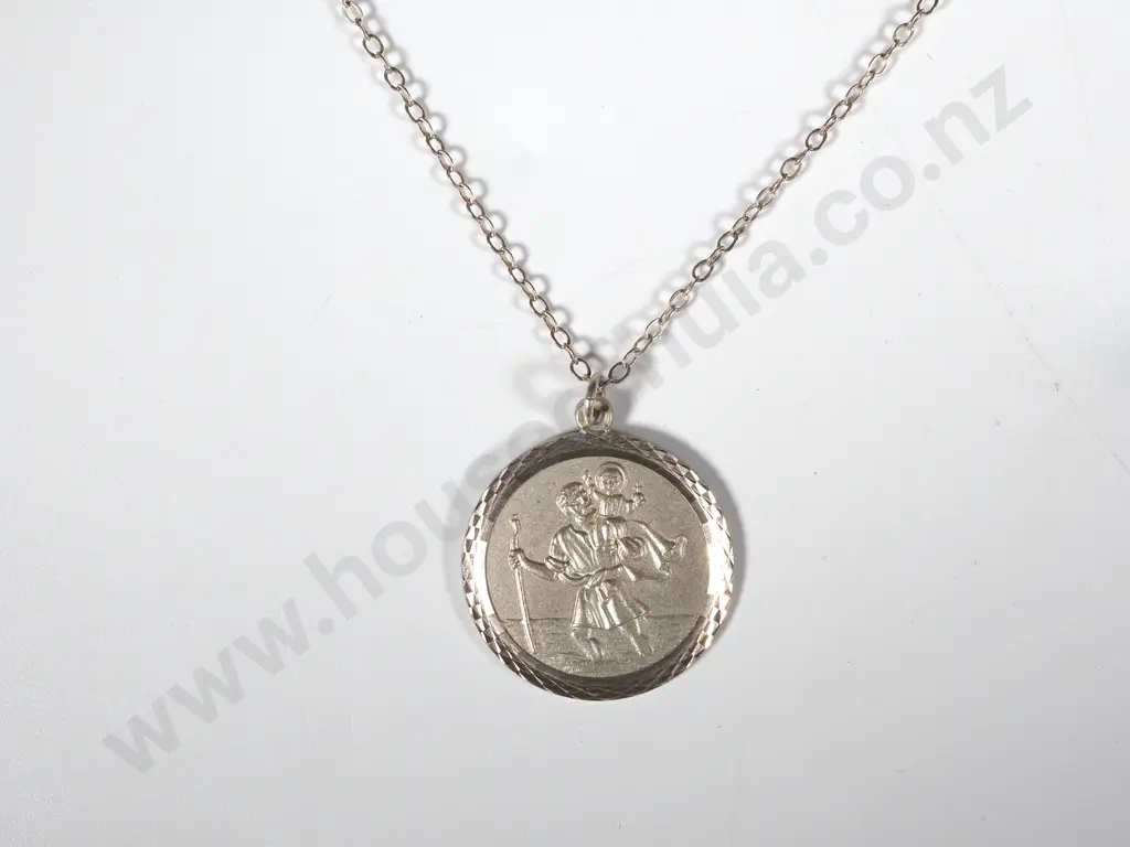 Sterling Silver St Christopher On Chain Image 1++