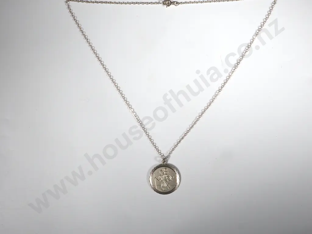 Sterling Silver St Christopher On Chain Image 1++