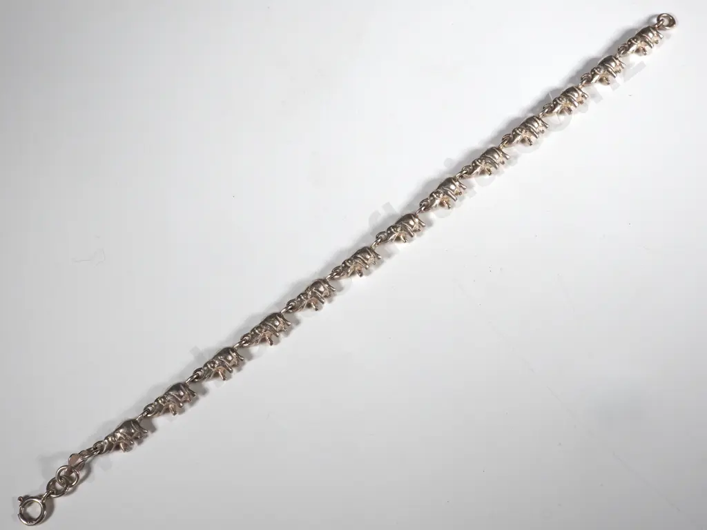 Sterling Silver Figural Elephant Bracelet Image 1++