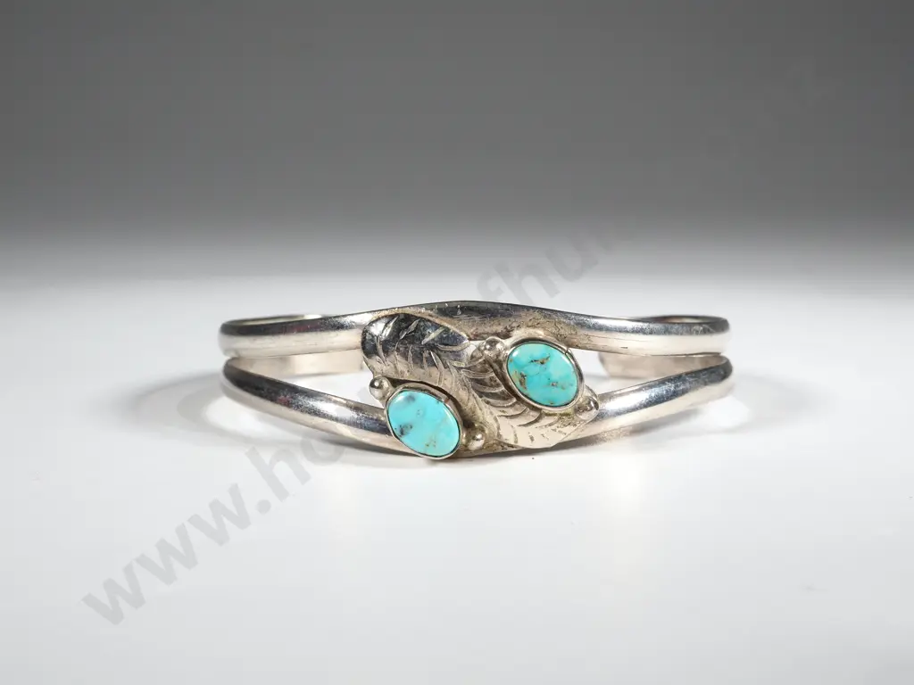 Sterling Silver & Turquoise Cuff Bracelet Image 1++