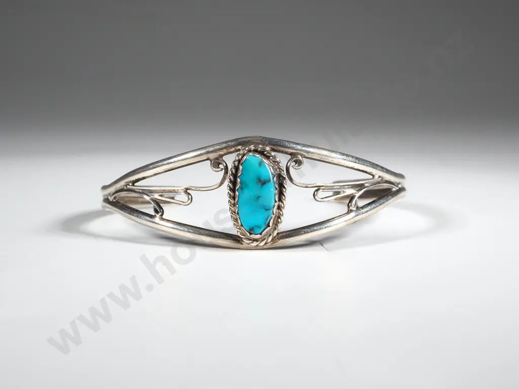 Sterling Silver Turquoise Bangle Image 1++