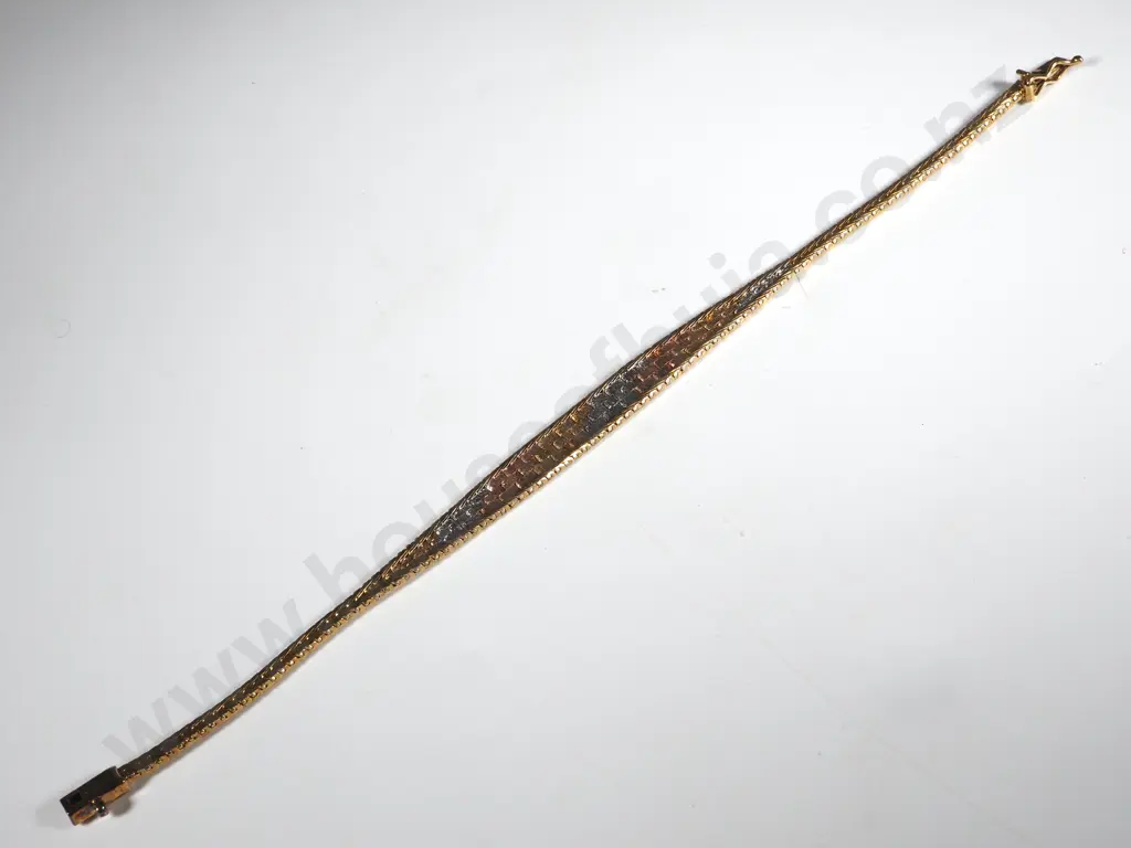 Sterling Silver Italian Three Colour Bracelet Image 1++