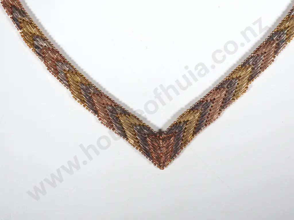 Sterling Silver Italian Three Colour Necklace Image 1++