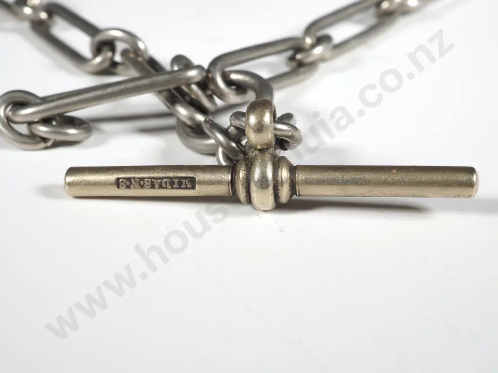 Antique Nickel Silver Fob Chain Image 1++
