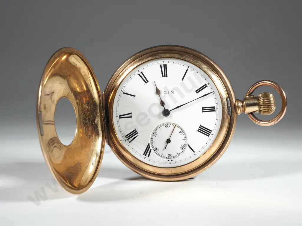 Antique Elgin Rolled Gold Pocket Watch Image 1++