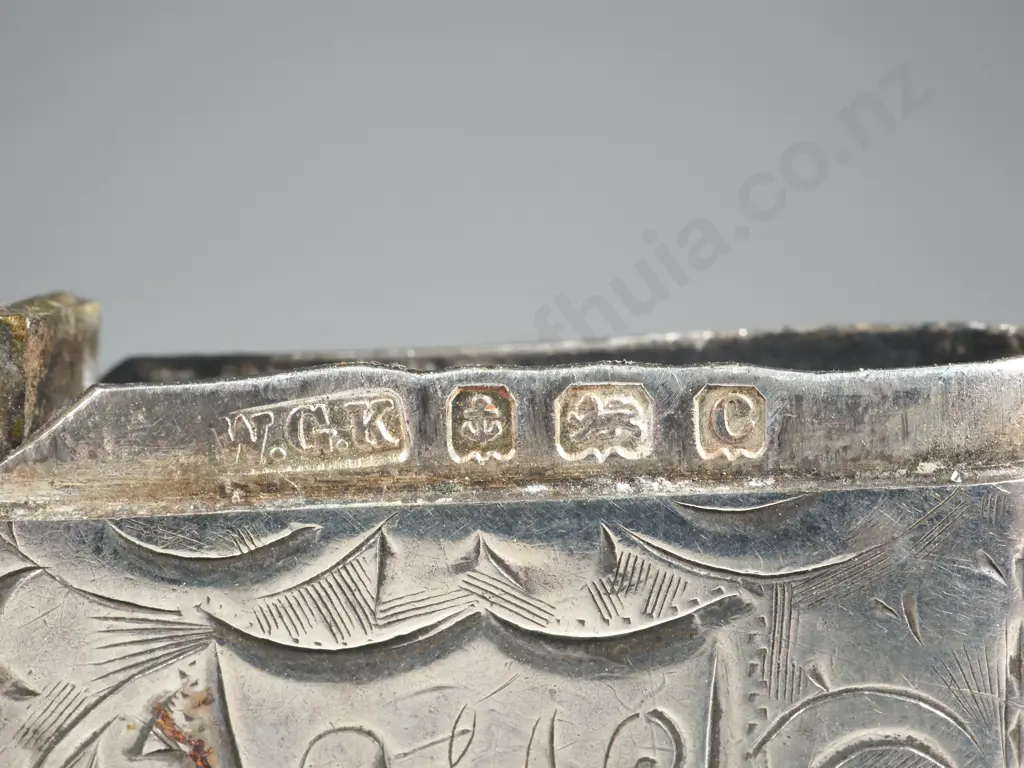 Sterling Silver Vesta Case 1902 on Stelring SIlver Chain Image 1++