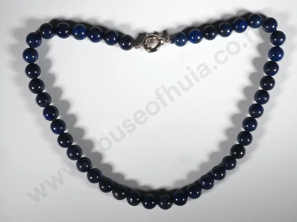 Lapis Lazuli Bead Necklace Image 1++