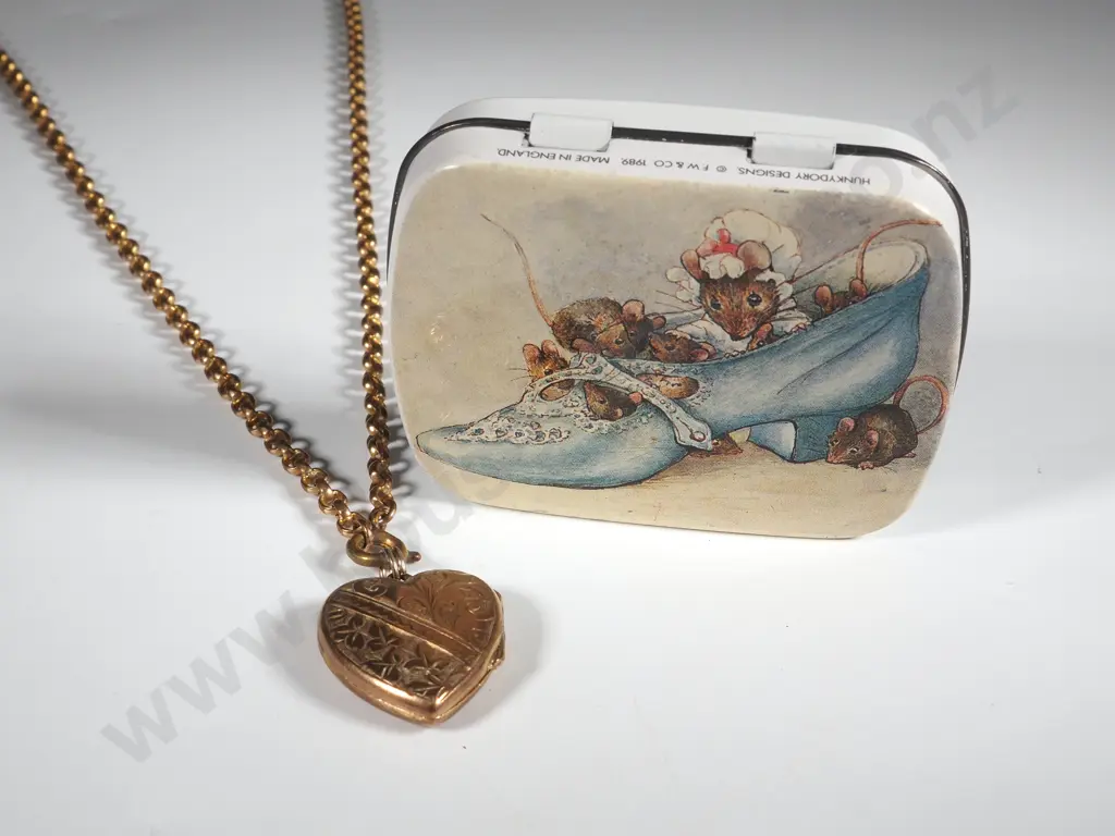 Heart Shaped Locket & Rolled Gold Chain Image 1++