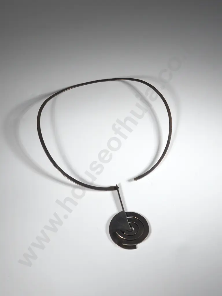 Sterling Silver Modernist Style Collar Image 1++