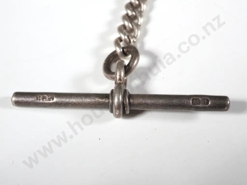 Sterling Silver Watch Chain with T Bar  Image 1++