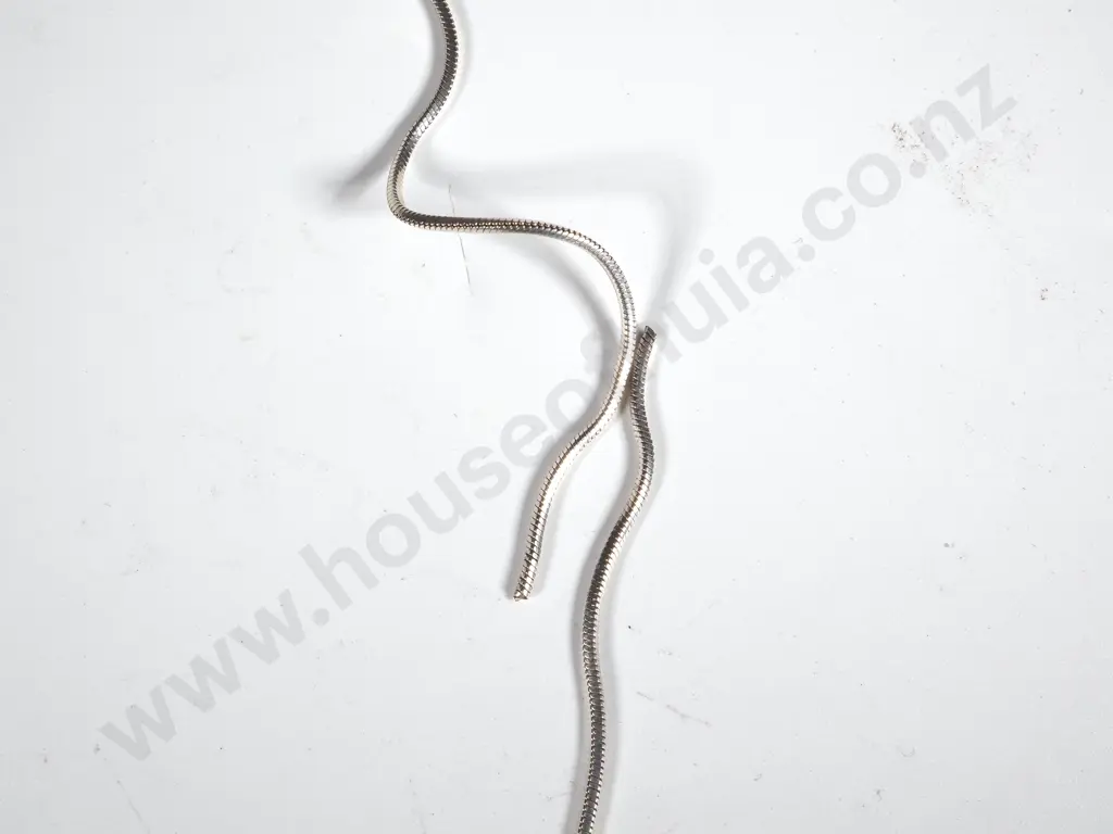 Sterling Silver Snake Chain w MOP & Silver Pendant Image 1++