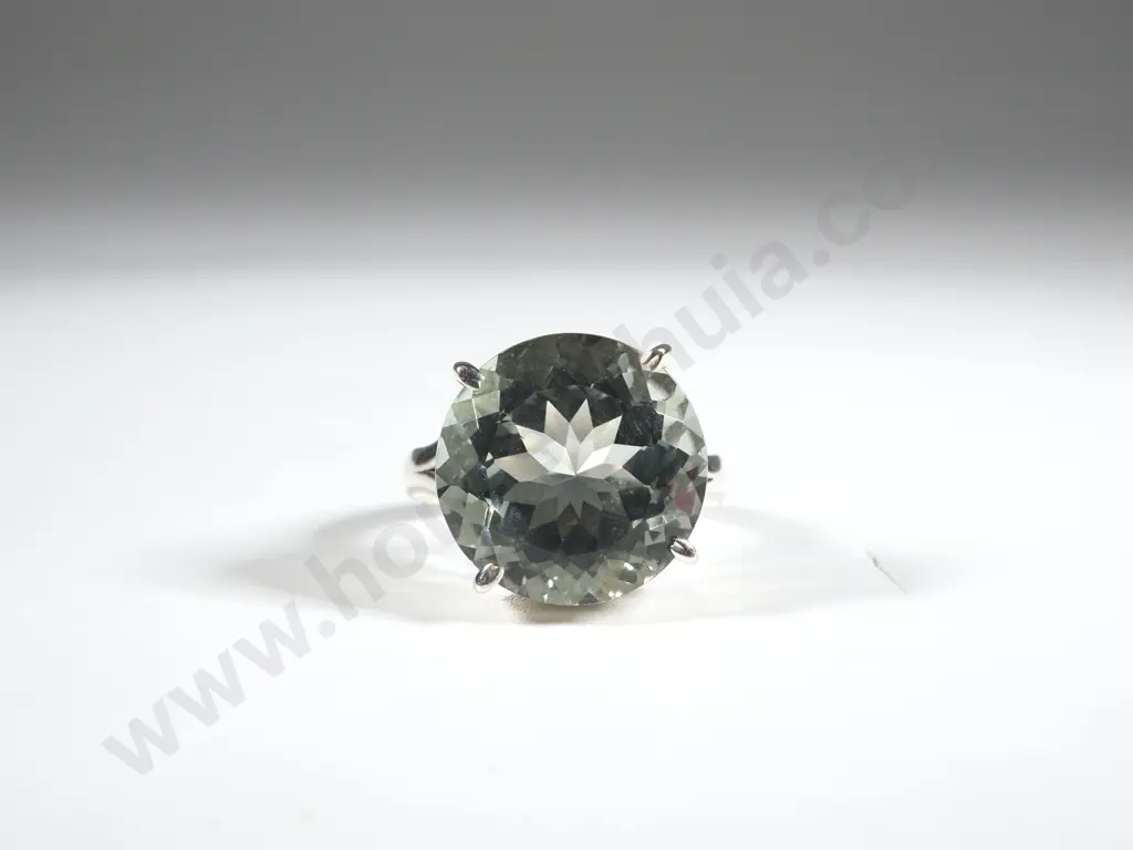 Sterling Silver &  Green Amethyst Ring Image 1++