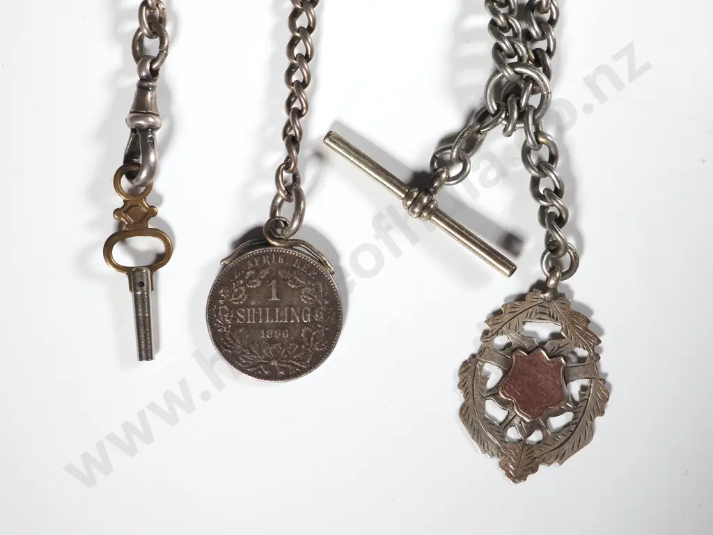 Sterling  Silver Fob w South Africa Coin Image 1++