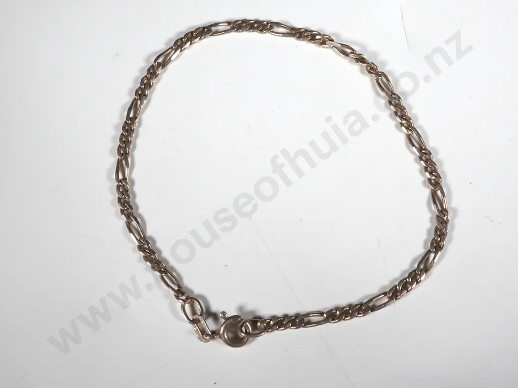 Sterling Silver Figaro Link Bracelet Image 1++