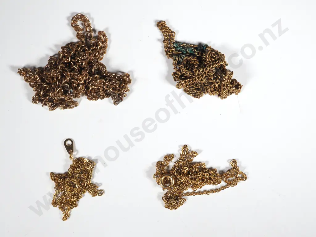 Three Rolled Gold Chain Link Necklaces  Image 1++