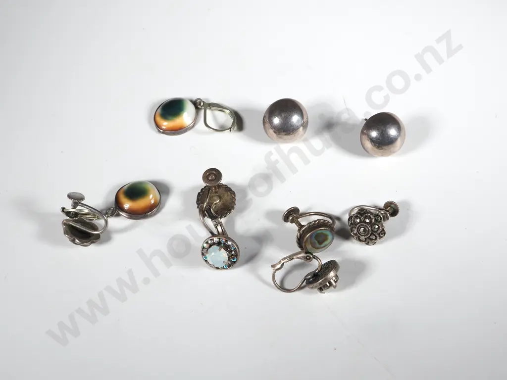 Five Pairs of Sterling Silver Earrings  Image 1++