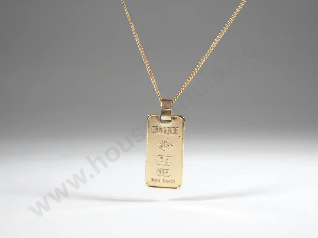 Gold Plated Silver Libra 5 gram Silver Ingot Pendant Image 1++