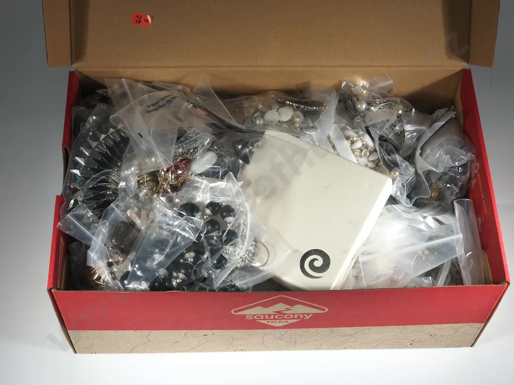 Shoe Box of Assorted Costume Jewellery Image 1++